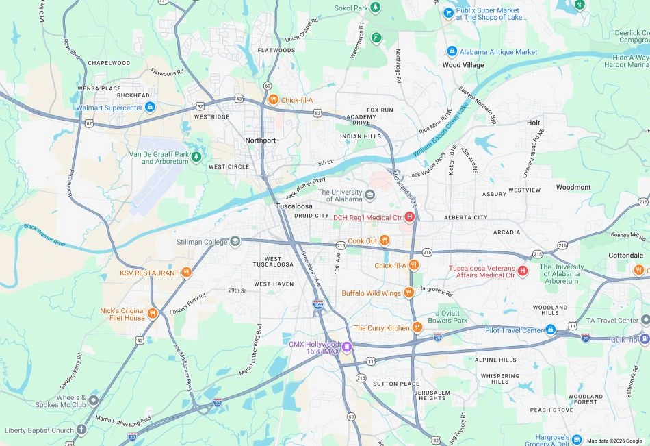 Tuscaloosa Map
